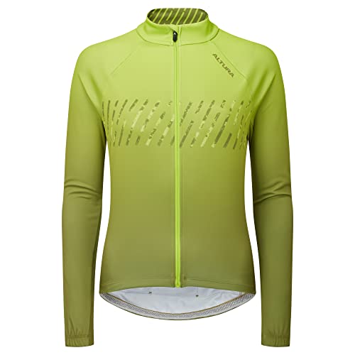 Altura Damen Airstream Thermo-Radtrikot, langärmelig, reflektierend, Limettengrün – 40 von Altura