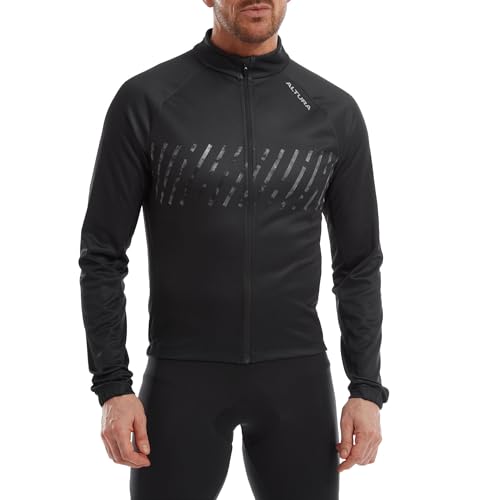 Altura Herren Airstream Thermo-Radtrikot mit langen Ärmeln, reflektierend, Schwarz, Größe L von Altura