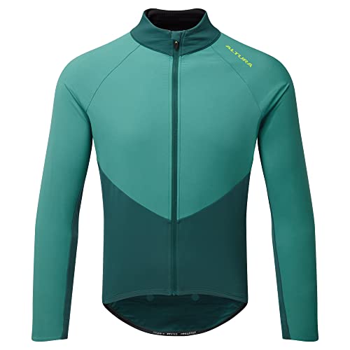 Altura Herren Endurance Thermo-Radtrikot, langärmelig, winddicht, wasserabweisend, Dunkelgrün – Größe L von Altura