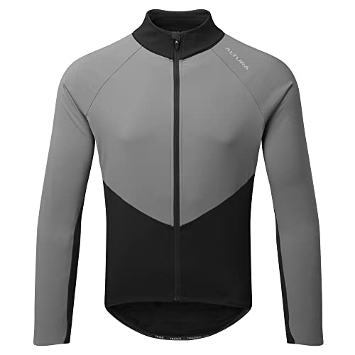 Altura Herren Endurance Thermo-Radtrikot, langärmelig, winddicht, wasserabweisend, Schwarz / Grau von Altura