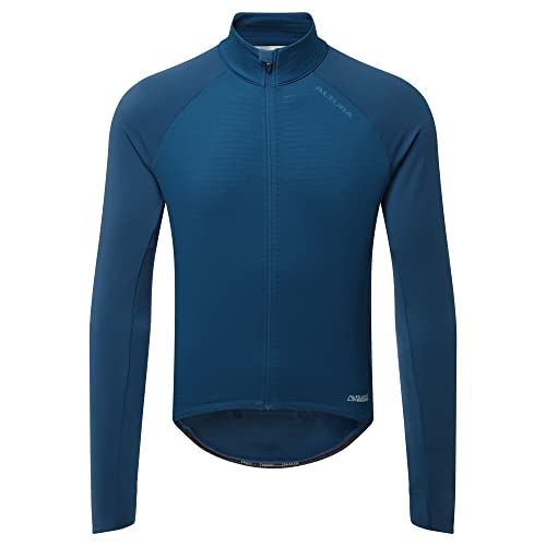 Altura Herren Icon Langarm Winddicht Reflektierendes Thermo-Radtrikot – Marineblau – X-Large von Altura