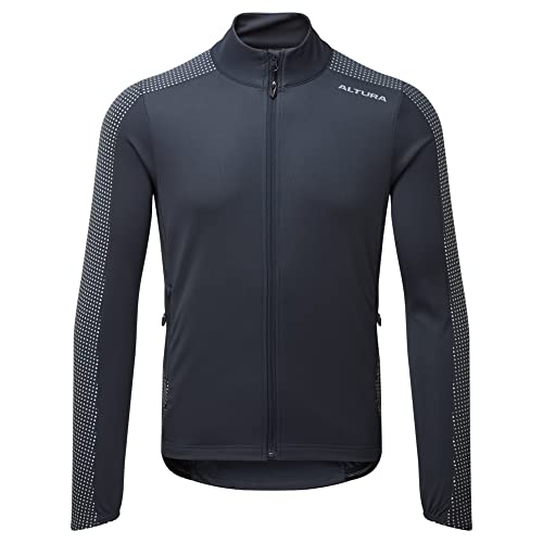 Altura Herren Nightvision Langarm-Thermo-Radtrikot, reflektierend, Marineblau, Größe L von Altura