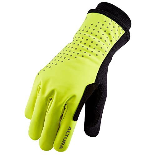 Altura Unisex Nightvision Isolierte Reflektierende wasserdichte Fahrradhandschuhe – Gelb – Größe L von Altura