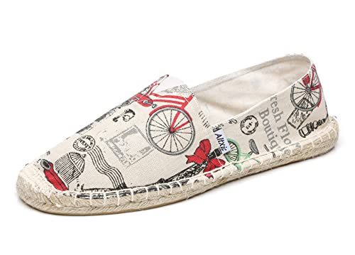 Altxic Beiläufig Handbemalte Leinen Flache Espadrilles Handbemalt Beige 44 EU Altxic Beiläufig Handbemalte Leinen Flache Espadrilles Handbemalt Beige 44 EU von Altxic