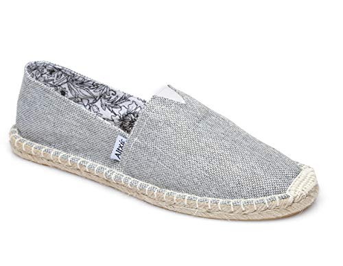 Altxic Damen Komfort Canvas Slip auf Espadrilles Flache 37 EU Grau von Altxic