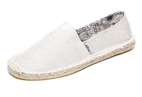 Altxic Damen Komfort Canvas Slip auf Espadrilles Flache Weiß 39 EU von Altxic
