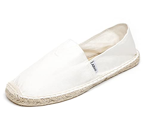 Altxic Herren Komfort Canvas Slip auf Espadrilles Flache Reines Weiß 41 EU von Altxic