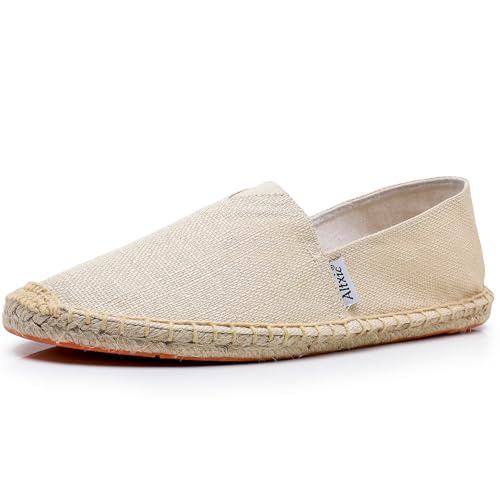 Altxic Herren Komfort Canvas Slip on auf Espadrilles Flache Hellbeige 43 EU von Altxic