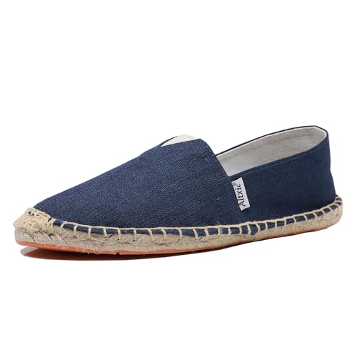 Altxic Herren Komfort Canvas Slip on auf Espadrilles Flache Marineblau 44 EU von Altxic