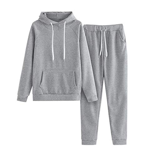 Alueeu Damen Jogginganzüge Trainingsanzug Set 2-Teilig Einfarbig Print Hoodie Jogginghose Sweatshirt Hose Zweiteiler sportanzug Freizeitanzug Frauen Kapuzenpullover Top Sporthose Set von Alueeu