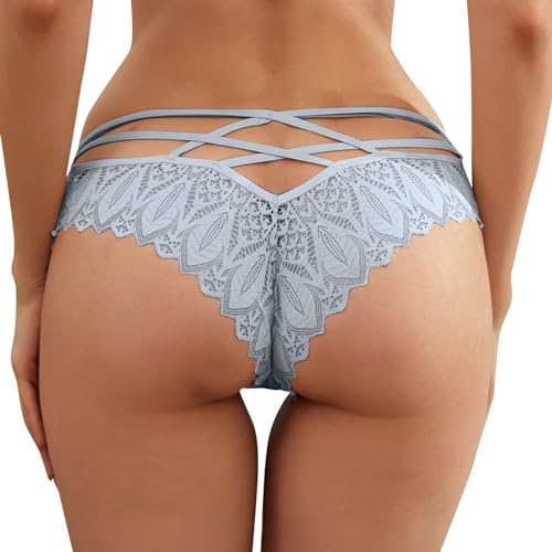 Alueeu Damen Panty für Sex mit Spitze Hipster Erotisch Unterwäsche Verführerisches Lace Unterhose Frauen Schlüpfer Spitzen-Blume Hollow Out Slips Atmungsaktiv Erotic Lingerie Spitzen String Tanga von Alueeu