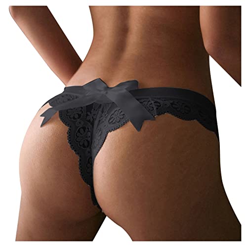 Alueeu Damen Panty für Sex mit Spitze Hipster Erotisch Unterwäsche Verführerisches Lace Unterhose Frauen Schlüpfer Spitzen-Blume Hollow Out Slips Atmungsaktiv Erotic Lingerie Spitzen String Tanga von Alueeu