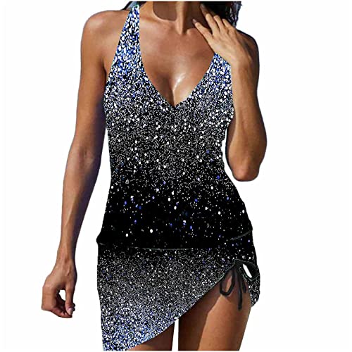 Alueeu Tankini Oberteil Große Größen Triangel Bikini Damen Set Lascana Sexy Bikini Tankini Damen Mit Bügel Cup F Badeanzug Damen Bauchweg 46 Mit Bügel Badeanzug Monokini Bademode Badekleid Bikini von Alueeu