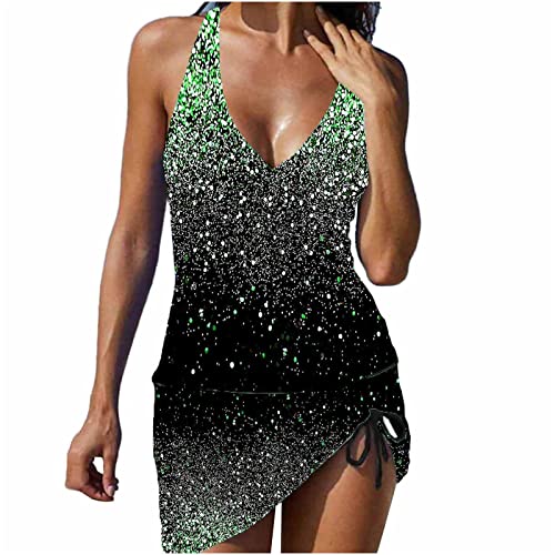 Alueeu Tankini Oberteil Große Größen Triangel Bikini Damen Set Lascana Sexy Bikini Tankini Damen Mit Bügel Cup F Badeanzug Damen Bauchweg 46 Mit Bügel Badeanzug Monokini Bademode Badekleid Bikini von Alueeu