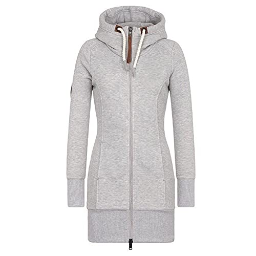 Alueeu Übergangsmantel Damenherbst Sportjacke Sweatshirt Kapuzenjacke Zip Up Frühling Lang Sweatmantel Sweatjacke Übergangsjacke Jacke Kapuze Hoody Zip Herbstjacke Hoodie Jacke von Alueeu