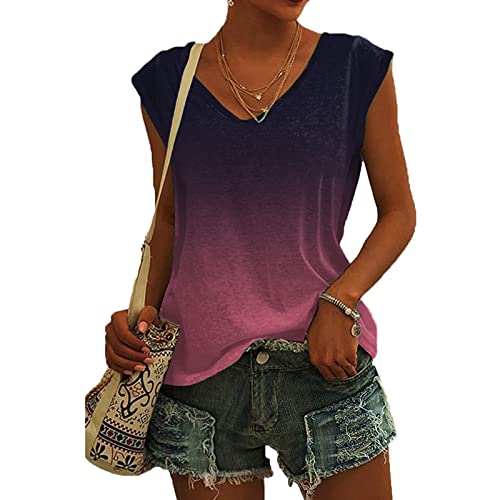 Bluse Damen Elegant ärmellose t-Shirt Crop Tops Shirt Mädchen Weiß Oberteile Frauen Schwarz Kleidung Frau Grau Sommer Shirts Top Damen V-Ausschnitte Tshirt Casual Rundhals Klamotten Teenager Mädchen von Alueeu