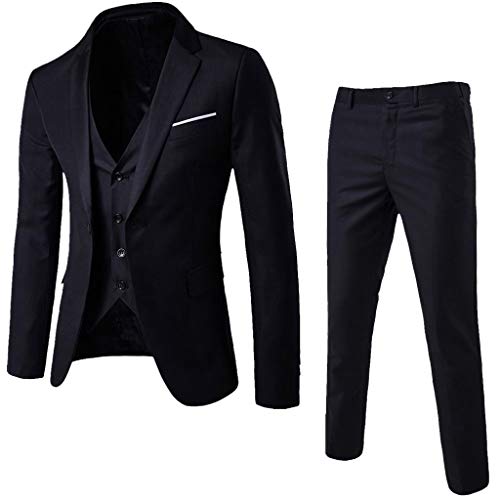 Business Anzug Herren Regular Fit Slim Fit 58 56 Schwarz Set XXXL Stretch 3 teilig 48 52 XL Anzüge Set Anzug Hochzeit Smoking Anzüge 3 Teilig Anzug Regular Anzug Set Bräutigam Anzug Herrenanzug von Alueeu