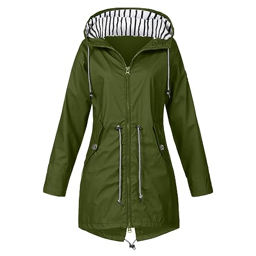 Damen Regenmantel Rot Übergangsjacke Leicht Regenjacke Mit Kapuze Fahrrad Große Größen Lang Outdoorjacke Funktionsjacke Wasserdicht Atmungsaktiv Softshelljacke Dünn Windbreaker Regenmantel 2022 von Alueeu