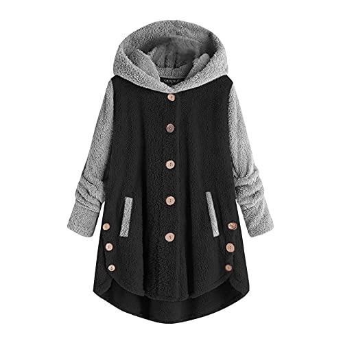 Damen Übergangsjacke Lang Herbst Schwarz Große Größen 48 Blau Lang Mit Kapuze Steppjacke Steppjacke Übergang jacke WinterPlüsch Fleecejacke Steppmantel Winterjacke Wintermantel Fleecemantel Nue von Alueeu