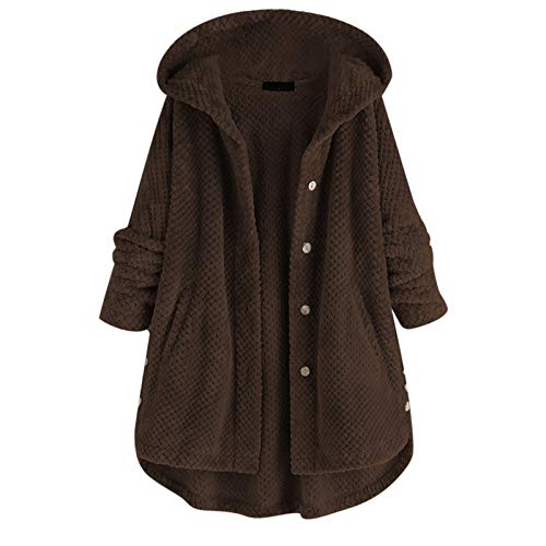 Fleecejacke Damen Lang Warm 54 Große Größen Xxl Mit Kapuze Fleecejacke Trachtenjacke Fleecemantel Plüschmantel Winterjacke Plüsch Fleece Jacke Teddyfutter Mantel Damenjacke Teddymantel von Alueeu