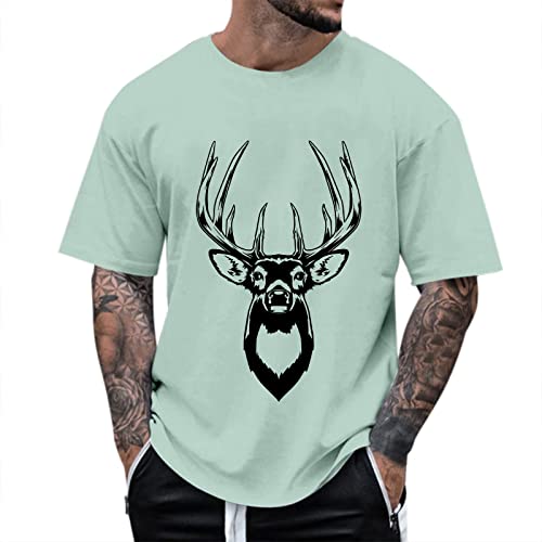 Herren Oversized Tshirt Rundhals Kurzarm Lose Sommer Oberteile Mode T-Shirt mit Los Angeles Grafik Kreativen Buchstaben Vintage Drucken Streetwear Sport Casual Lang Tops von Alueeu