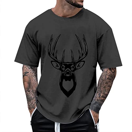 Herren Oversized Tshirt Rundhals Kurzarm Lose Sommer Oberteile Mode T-Shirt mit Los Angeles Grafik Kreativen Buchstaben Vintage Drucken Streetwear Sport Casual Lang Tops von Alueeu