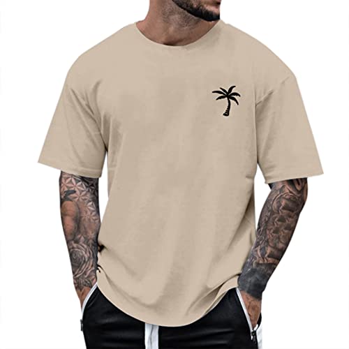 Herren Oversized Tshirt Rundhals Kurzarm Lose Sommer Oberteile Mode T-Shirt mit Los Angeles Grafik Kreativen Buchstaben Vintage Drucken Streetwear Sport Casual Lang Tops von Alueeu