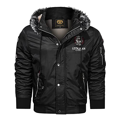 Jacke Softshell Herren mit Kapuze Wasserdicht Bomberjacke Pilotenjacke Fliegerjacke Windbreaker Cargo Militär Jacke Jagdjacke Winterjacke Outdoorjacke Pilot Jacke Bomber Army Übergangs Feldjacke von Alueeu