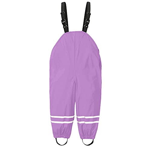 Alueeu Regenhose Kinder 134 Wind- und wasserdichte Regenlatzhose Matschhose Atmungsaktiv Sport Buddelhose Mädchen Jungen Regenhosen Hosenträgern Regenbundhose Unisex Überziehhose von Alueeu