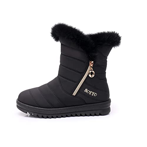 Schneeschuhe Damen Wasserdicht Gefüttert 38 39 40 35 37 Stiefel Flach Winterstiefel Winterschuhe Hohe Stiefel Boots Schuhe Winter Winterboots Warm Schneeschuhe Halblange Stiefel Frauen Schneestiefel von Alueeu