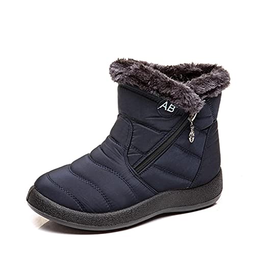 Schneestiefel Damen Wasserdicht Gefüttert 38 Mädchen 42 39 41 40 Schwarz Hoch Winterschuhe Stiefeletten Schnee Schuhe Schneeschuhe Winterstiefel Winterboots Flach Winter Daunenstiefel Schneeboots von Alueeu