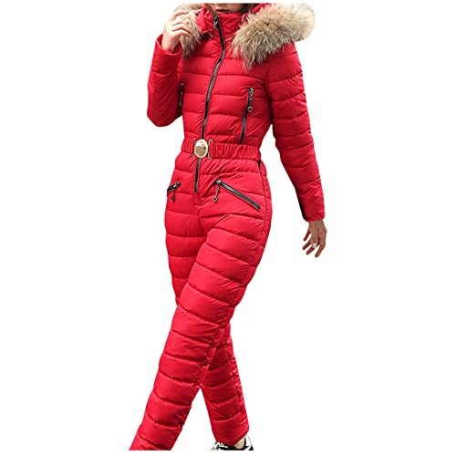 Skianzug Damen Einteiler Günstig Set Schneeanzug Daunen Skioverall Winter Schneeanzüge Skifahren Outdoor Schneeoverall Skianzüge Ski suit Skiijacke Strampler Winter Overalls Ski Outfit Damenkleidung von Alueeu