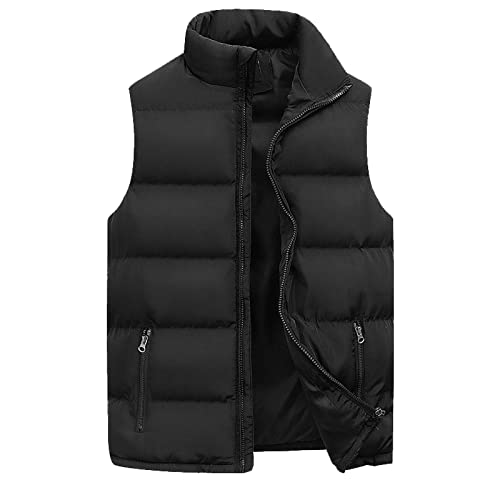 Steppweste Herren, Daunenjacke Leicht Outdoor Winterjacke Herren Ohne Ärmel Puff Weste Winter Warm Thermojacke Mit Reißverschluss Und Taschen Steppjacke Leicht Daunenweste Stehkragen Sportweste von Alueeu