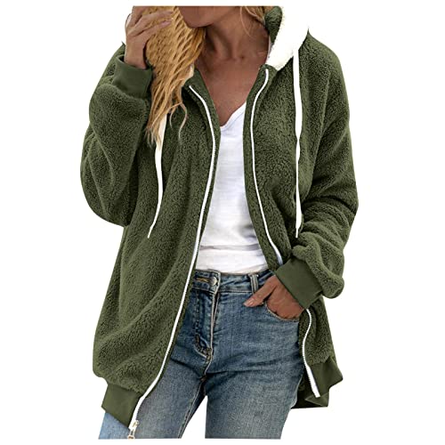 Alueeu Sweatjacke Damen Große Größen52 56 54 50 Ohne Kapuze Gr.48 58 4Xl Weiß Kunstpelzjacke Flauschmantel Plüschjacke Fleecejacke Fleecemantel Übergangsjacke Softshelljacke Plüschmantel Wintermantel von Alueeu