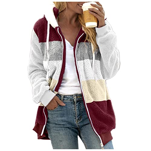 Alueeu Sweatjacke Damen Große Größen52 56 54 50 Ohne Kapuze Gr.48 58 4Xl Weiß Kunstpelzjacke Flauschmantel Plüschjacke Fleecejacke Fleecemantel Übergangsjacke Softshelljacke Plüschmantel Wintermantel von Alueeu