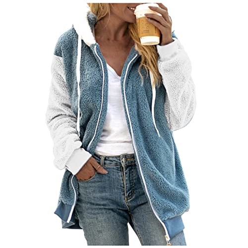 Sweatjacke Damen Große Größen 52 56 54 50 Ohne Kapuze Gr.48 58 4Xl Weiß Kunstpelzjacke Flauschmantel Plüschjacke Fleecejacke Fleecemantel Übergangsjacke Softshelljacke Plüschmantel Wintermantel von Alueeu