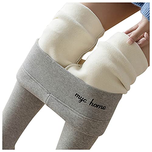 Thermoleggins für Damen Winter Gefüttert Sport Baumwolle Jogginghose Freizeithose Elastische Strumpfhose Thermal Pants Elastische Sweatpants Dicke Fleece Plüsch Leggins Hosen Thermo Yogahosen von Alueeu