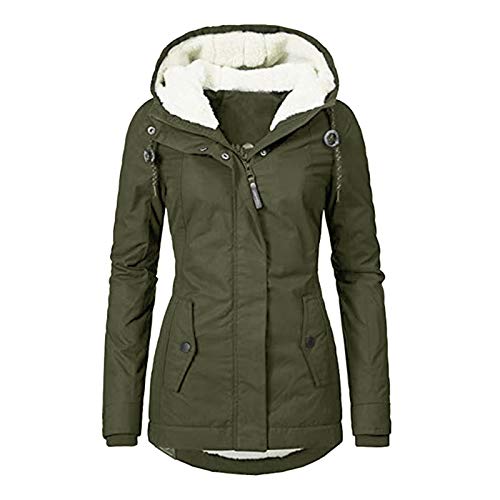 Winter Jacke Damen Frau Lange for Women Lang Sale Kurz Rot Long Wintermantel Winterparka Frauen mit Kapuzen Übergang Damenjacke Gefüttert Steppmantel Übergangsjacke Fleecejacke Steppjacke Winterjacke von Alueeu