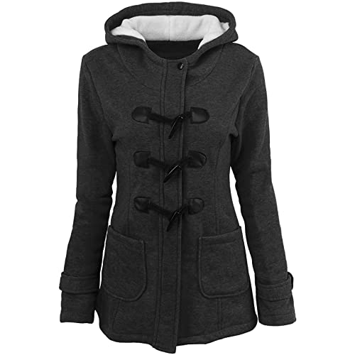 Winter Jacke Damen Frau Outdoor Mit Kapuze Schwarz Plüschjacke Plüschmantel Warm Fleece Mantel Fleecejacke Outdoorjacke Parka Winterparka Gefüttert Lang Grosse Grössen Plüsch Damenmantel Winterjacke von Alueeu