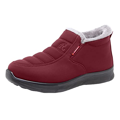 Winterschuhe Damen Wasserdicht Gefüttert 39 42 41 38 Schnee Schneestiefel Schuhe Warm Boots Wandern Frauen Schneeschuhe Halblange Stiefel Winter Schnee Flache Sneaker Mode Winterboots Winterstiefel von Alueeu