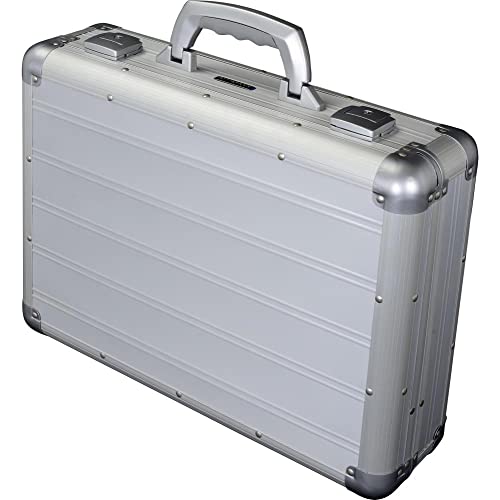 ALUMAXX 45160 Attaché Laptopkoffer Venture, Aktenkoffer aus Aluminium, Dokumentenkoffer Alu, Business Koffer, Alukoffer ca. 46 cm, Silber Matt, 45,5 × 33,5 × 13,5 cm von Alumaxx