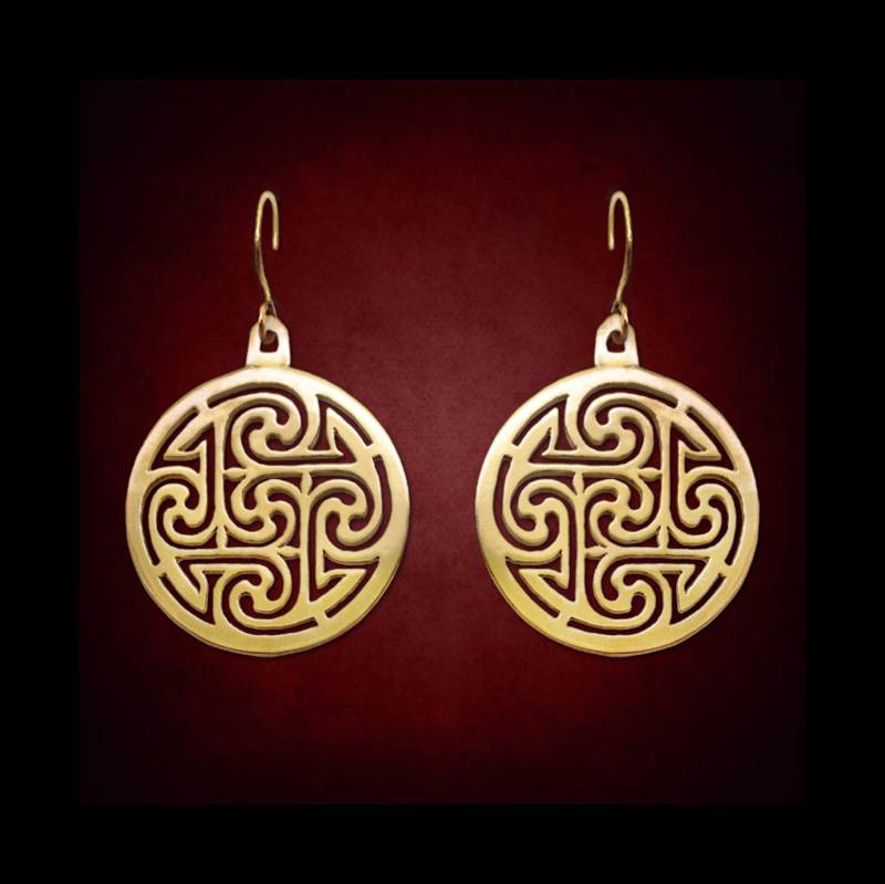 Vier Winde Gold Ohrringe Heilige Geometrie Element Schmuck von AlumiaDesign