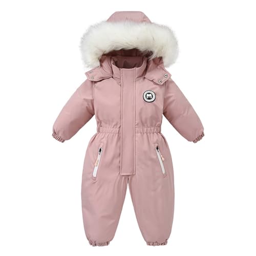 Alunsito Babykleidung Neugeborener Junge Mädchen Schneeanzug Wintermäntel Säugling Langarm Dicker Overall Bodys 100 Rosa 3-4 Jahre von Alunsito