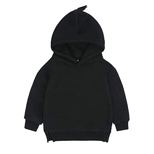 Baby Jungen Mädchen Winter Fleece Mäntel Kleinkind Kleinkind Kinder Einfarbig Jacken Langarm Kapuzenoberteile 73 Schwarz 6-9 Monate von Alunsito