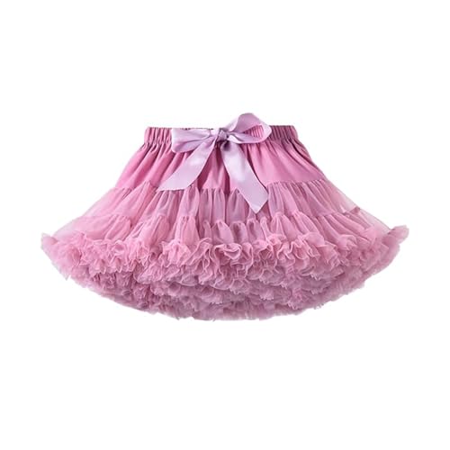 Kinder Baby Mädchen Layered Petticoat Pettiskirts Flauschiges Tutu Ballett Tanz Minirock Sommer Herbst Geburtstag Party Rock XS Pi Pink 0-12 Monate von Alunsito