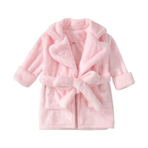 Kinder Kleinkind Baby Mädchen Jungen Winter Flanell Nachthemd Pyjamas Nachtwäsche Kleidung Handtuch Weicher Bademantel 90 Pink1 2-3 Jahre von Alunsito