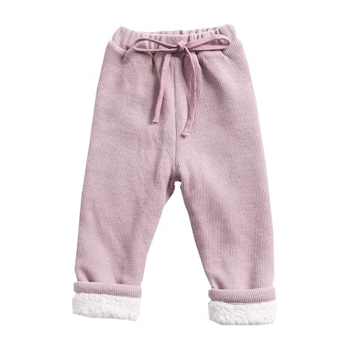 Kleinkind Baby Mädchen Junge Jogger Hosen Kinder Einfarbig Baumwolle Elastische Taille Hose Winter Jogginghose Hosen 18-24 Monate rosa von Alunsito
