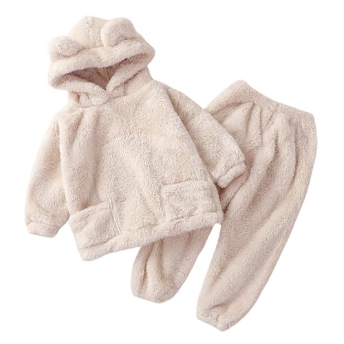 Kleinkind Baby Mädchen Junge Kleidung Langarm Oberteile Hosen Set Kleinkind Mädchen Kleidung Sweatshirts Baby Outfit für Mädchen 110 Beige 3-4 Jahre von Alunsito