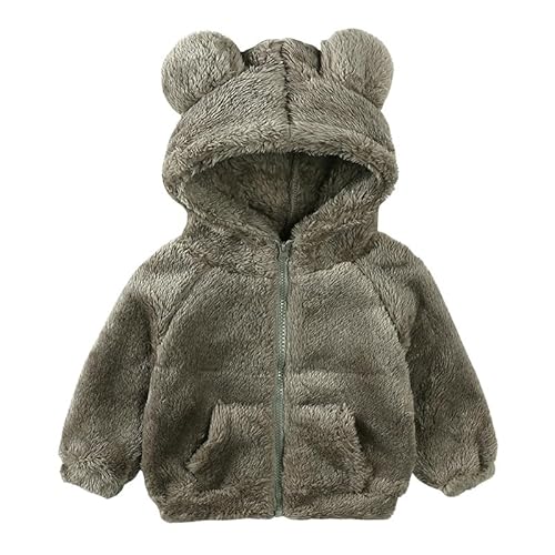 Kleinkind Baby Mädchen Jungen Fleece Hoodie Jacke Langarm Teddy Mantel Niedlicher Kleinkind Winter Warmer Pullover Outwear 100 Grün 2-3 Jahre von Alunsito