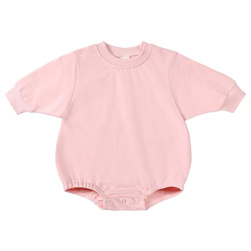 Kleinkind Baby Mädchen Kleidung Kleinkind Baby Mädchen Sweatshirt Strampler Übergroßer Body Einteiliges Baby Mädchen Outfit 6 Rosa 3-6 Monate von Alunsito